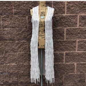 Easel Long beige Fringe Duster